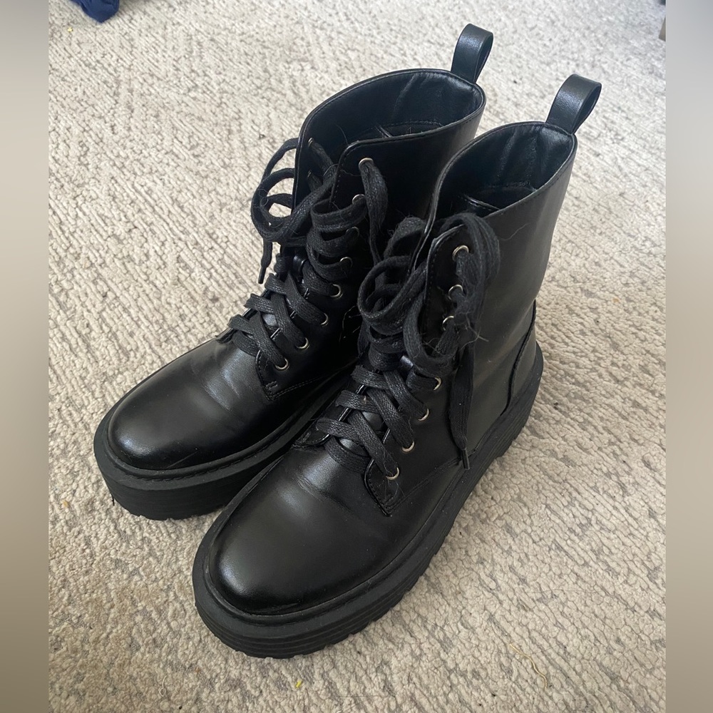 Chunky lace up boots